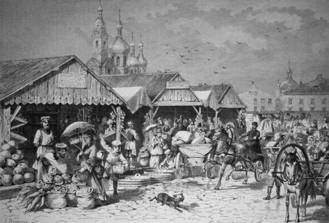 Market scene in Saint Petersburg