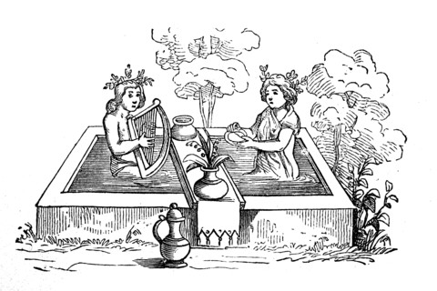 Public bath in the Middle Ages