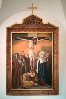 Stations of the Cross by an unknown artist in the handling of the Catholic pilgrimage church to the Holy Trinity in Kappl