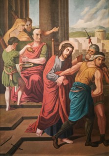 Stations of the Cross by an unknown artist in the handling of the Catholic pilgrimage church to the Holy Trinity in Kappl