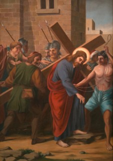Stations of the Cross by an unknown artist in the handling of the Catholic pilgrimage church to the Holy Trinity in Kappl