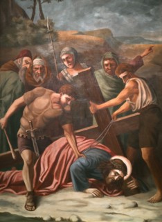 Stations of the Cross by an unknown artist in the handling of the Catholic pilgrimage church to the Holy Trinity in Kappl