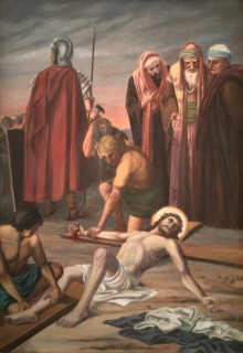 Stations of the Cross by an unknown artist in the handling of the Catholic pilgrimage church to the Holy Trinity in Kappl