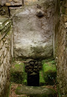 Pompeii, Ancient Roman city, View of an old roman latrine