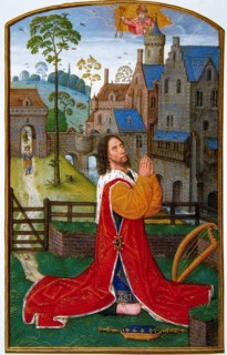 King David praying
