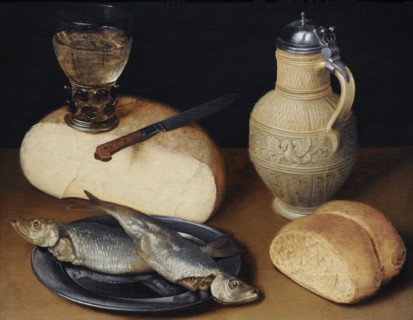 Still Life with Cheese, Fish and Jug