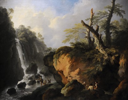 Landscape with waterfall, 1752, by Christian Wilhelm Ernst Dietrich