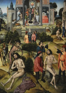 Triptych with scenes from the life of Job, by Master of the Legend of Catherine and Master of the Legend of Barbara