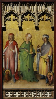 Saint Mark, Saint Luke and Saint Barbara, ca.1445-1450, by Stefan Lochner