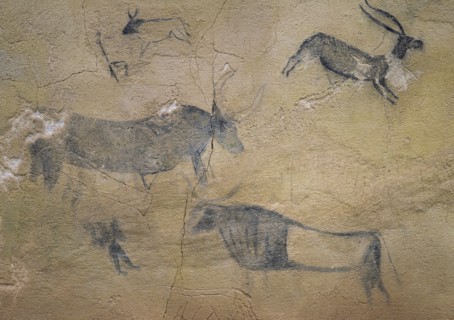 Detail of the cave paintings. Caves of El Cogul