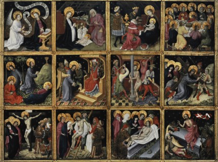 Devotional Picture with 12 Scenes of the Life of Christ