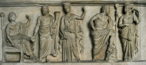 Assembly of the Gods. Jupiter, Pluto, Proserpina, Neptune and Amphitrite.