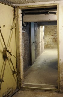 View of the area of the bunker with which was equipped to the basement of the building during its construction, before being used by the Gestapo.