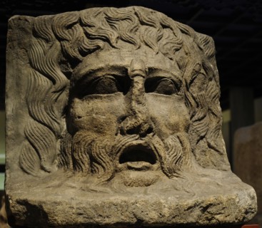 Mask of a River God depicted as an old man.