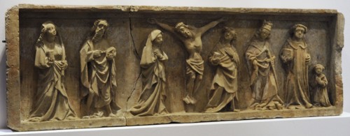 Retable. Crucifixion with Saints and a donor.