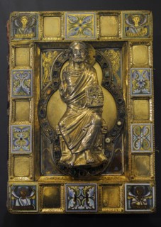 Golden book cover of a Carolingian Gospel Book.