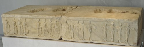 Base of a dedication. Military Pyrrhic dance and the circular dance.