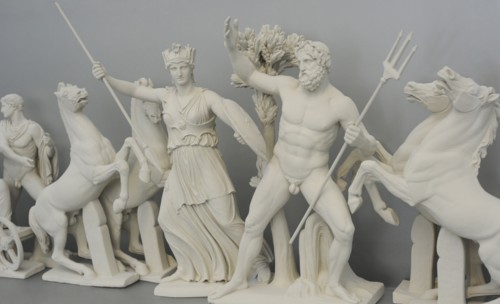 Reconstruction of the West pediment of Parthenon, Acropolis of Athens.