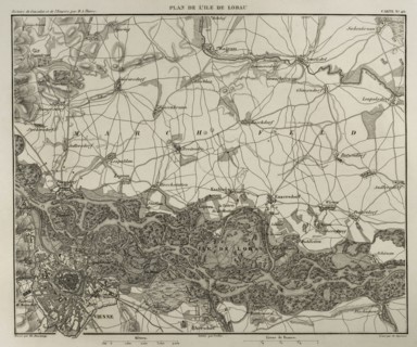 Napoleonic map of the island of Lobau.