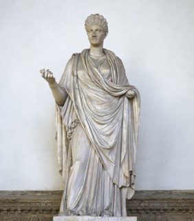 Sculpture of a Vestal Virgin at the Loggia dei Lanzi.