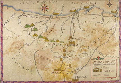 Map of Cantabria.