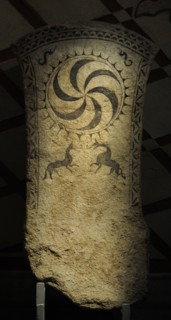 Petroglyph with whorl in the center.