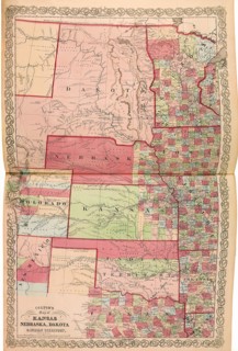 Map of Kansas, Nebraska, Dakota & Indian Territory