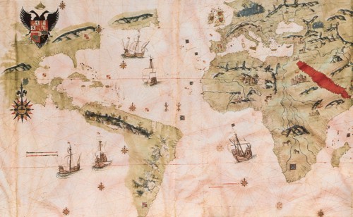 World Map with Red Sea 1526
