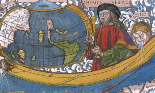 Map showing Amerigo Vespucci 1507