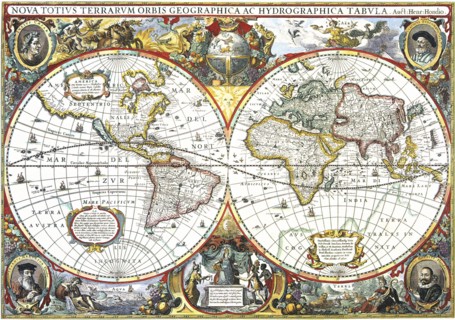 Double-Hemisphere Map of the World 1630