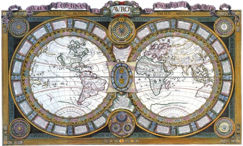 Golden Bordered Map of the World 1688