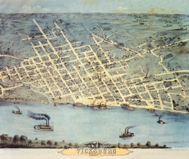 Aerial view of Vicksburg. 1871