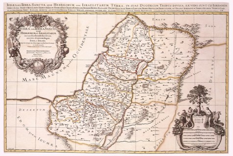 Map of Israel's Twelve Tribes 1696