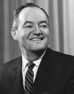 Senator Hubert Humphrey (Dem-Minn), assistant Senate Majority leader in 1961.