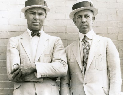 circa 1923, New York, NY - Heavyweight boxing Champion Jack Dempsey (left) and his manager Jack Kearns.