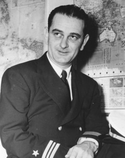 Lyndon B. Johnson as a Lt. Commander in the US Navy from December 10, 1941 to July 1942. He also served on the Naval Affairs Committee of the House of Representatives. World War II-era.