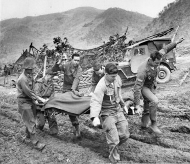 Medics Evacuate Wounded in Korea
