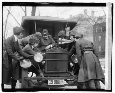 Circa 1920 -  Red Cross female ambulance drivers