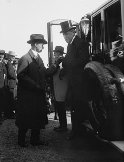 President Woodrow Wilson alighting from an automobile. Washington, DC, circa 1918. Photo by