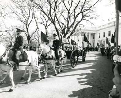 Funeral Caisson leaving White House