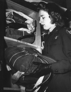 WASP Betty Ferrol Martin with Parachute
