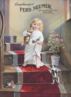 Good morning' compliments of Ferd. Neumer  advertisement circa 1910.