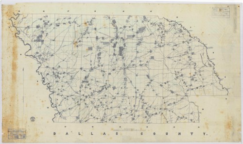 Map of Dallas County, Arkansas Civil War era.