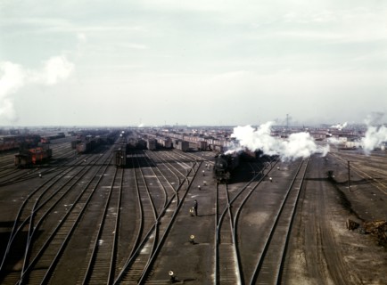 A general view of a classification yard at C & NW RR's Proviso(?) yard, Chicago, Ill. December 1942.
