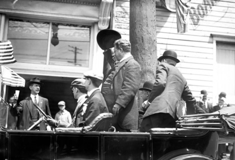 Theodore Roosevelt in car.