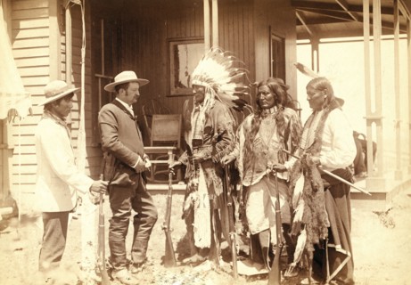 The Interview. Standing Elk, No. 1; Running Hog, No. 2; Little Wolf, No. 3; Col. Oelrich, No. 4; Interpreter, No. 5 1887-1892  .