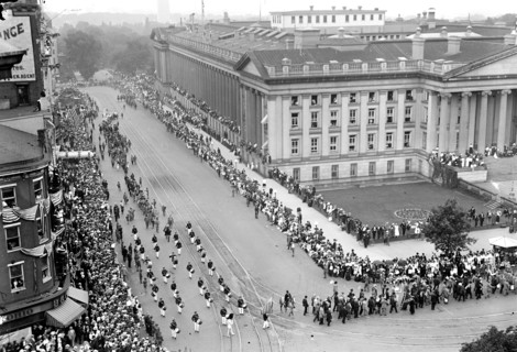 Confederate Reunion: Confederate Reunion Parade in Washington D.C. circa 1917.