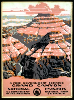 Grand Canyon National Park, a free government service circa 1938 .