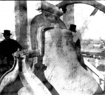 California History - The Alarm Bell on the Court House - Stockton, San Joaquin County circa 1866.