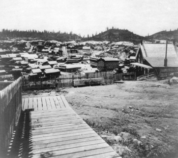 California History - Nevada City, Nevada County from the east circa 1866.